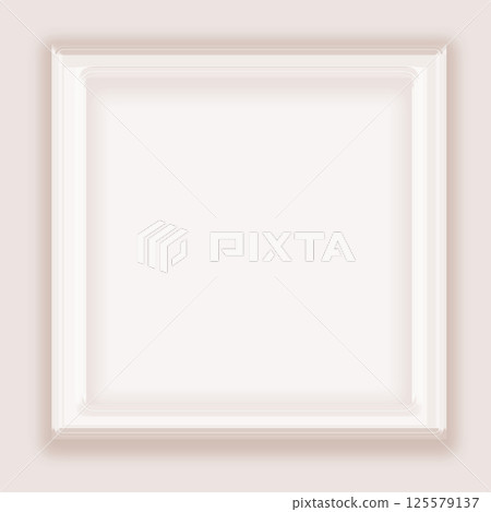 簡單的白色相框插圖素材背景米色模型 簡單的白色相框插圖素材背景米色模型 125579137