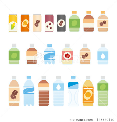 Beverages in plastic bottles 125579140