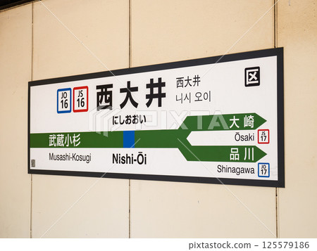 JR Nishioi Station sign JR Nishioi Station sign 125579186