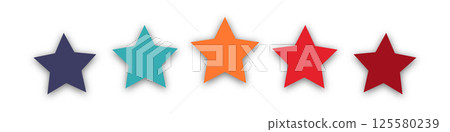 Retro 5 star icon. Customer feedback concept. Vector 5 token points stars rating review. Quality shape design. Vector five stars. Retro 5 star icon. Customer feedback concept. Vector 5 token points stars rating review. Quality shape design. Vector five stars. 125580239