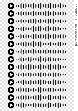 Audio wave icon sound song podcast set on a transparent background. Voice message. Vector illustration Audio wave icon sound song podcast set on a transparent background. Voice message. Vector illustration 125580277