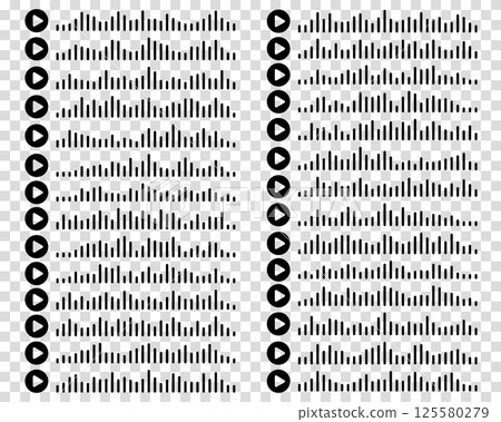Audio wave icon sound song podcast set on a transparent background. Voice message. Vector illustration Audio wave icon sound song podcast set on a transparent background. Voice message. Vector illustration 125580279