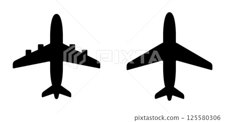Airplane two sign icon on a isolated white background 125580306