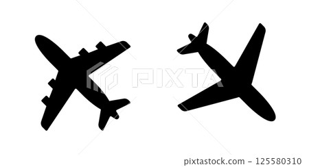 Airplane two sign icon on a isolated white background 125580310