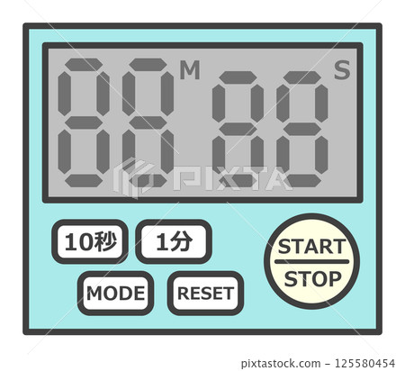 廚房計時器圖示，用於測量廚房烹調時間 125580454
