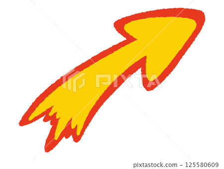 Hand drawn rising arrow Hand drawn rising arrow 125580609