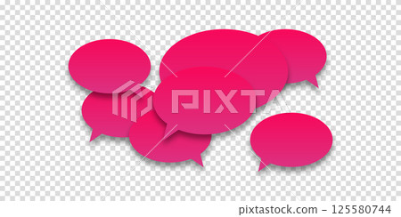 Communication. Purple dialog speech bubbles. Communication concept on transparent background. People with an idea on a business network. Speak in English. Communication. Purple dialog speech bubbles. Communication concept on transparent background. People with an idea on a business network. Speak in English. 125580744