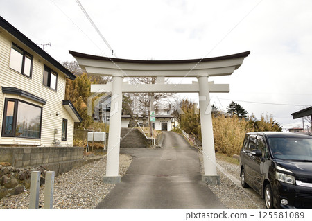Photographing the grounds of Shionori Hachiman Shrine in spring in Hakodate, Hokkaido 125581089