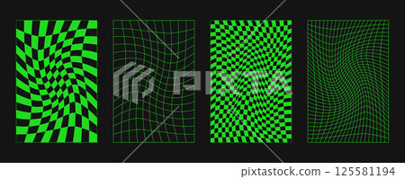 Abstract wireframes, cyberpunk elements and perspective green grids and spheres. Surreal geometric retro futuristic set. Psychedelic y2k shapes. Rave vector elements and signs in trendy psychedelic. Abstract wireframes, cyberpunk elements and perspective green grids and spheres. Surreal geometric retro futuristic set. Psychedelic y2k shapes. Rave vector elements and signs in trendy psychedelic. 125581194