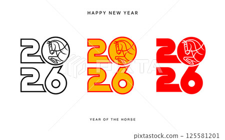 logo design , Lunar new year, New Year 2026 125581201