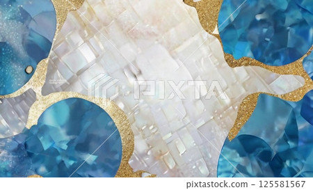 邀請卡背景設計水藍色珠寶閃閃發光的豪華珠寶框架 邀請卡背景設計水藍色珠寶閃閃發光的豪華珠寶框架 125581567