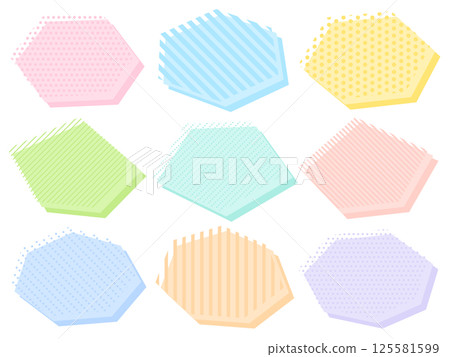 Pop colorful polygonal frame set 125581599
