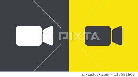Videocall Icon. Set of different Video camera icons. Collection of internet conversation buttons. Video chat concept. Flat Vector illustration Videocall Icon. Set of different Video camera icons. Collection of internet conversation buttons. Video chat concept. Flat Vector illustration 125581602