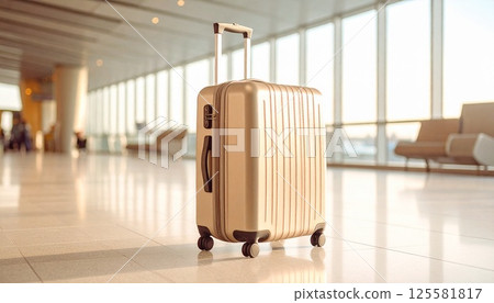 機場大廳和隨身行李箱 1 125581817