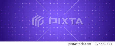 Purple glowing square grid background. Cross and dot tech network backdrop. Abstract checkered dashboard pattern for science, technology, business, healthcare, medicine design. Vector wallpaper 125582445