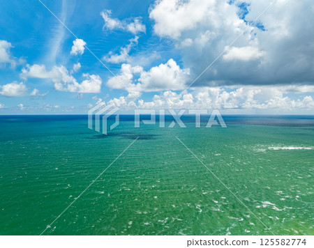 Aerial view beautiful sea surface nature background,Amazing waves texture ocean sea background 125582774