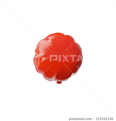 Red foiled inflated balloon, 3D vector holiday party birthday air realistic decoration, glossy festive helium balloon Red foiled inflated balloon, 3D vector holiday party birthday air realistic decoration, glossy festive helium balloon 125583140