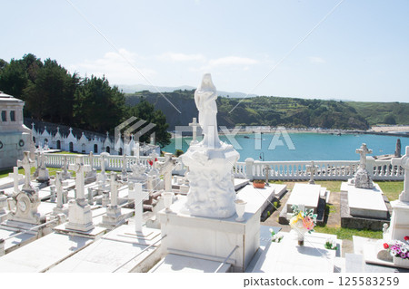 Cemetery of Castropol, a picturesque town on the north of spain. Cemetery of Castropol, a picturesque town on the north of spain. 125583259