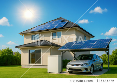 Solar panels and clean energy image 125583276