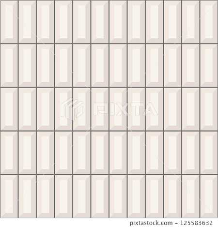 White ceramic vertical glazed tile wall pattern. Subway, metro brick vector seamless background. White scandinavian bathroom, kitchen floor, wall grid. 125583632