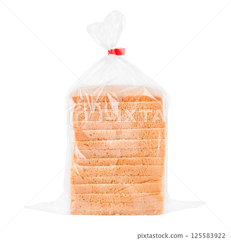 Loaf of sliced bread in a bag isolated Loaf of sliced bread in a bag isolated 125583922