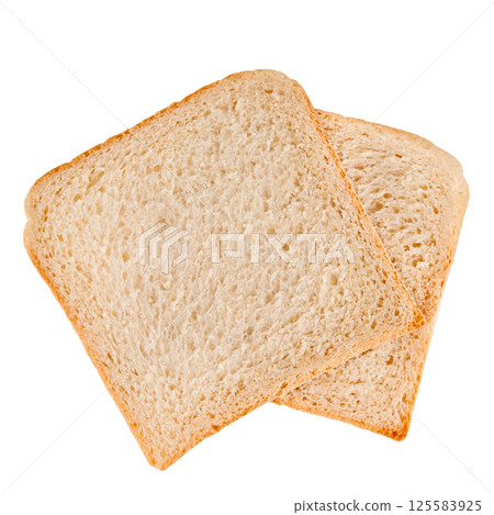 Slices of freshly baked sourdough bread, isolated Slices of freshly baked sourdough bread, isolated 125583925