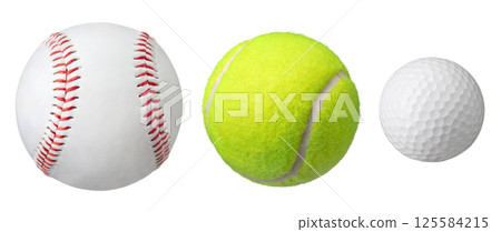 Baseball, tennis and golf balls 125584215