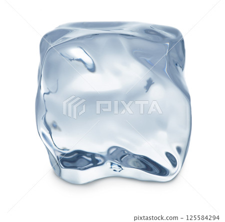 Ice cube on white 125584294
