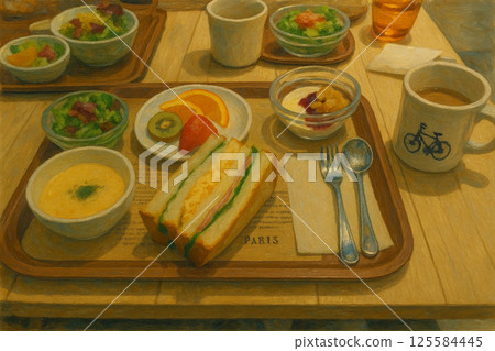 Breakfast at the coffee shop 125584445