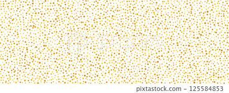 Gold confetti seamless pattern. Golden glitter dots repeating background. Yellow polka dot repeated wallpaper. Vector celebration Christmas, New Year, wedding or birthday party decoration backdrop 125584853