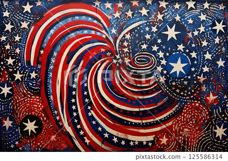 American flag. Grunge abstract look. Generative Ai American flag. Grunge abstract look. Generative Ai 125586314