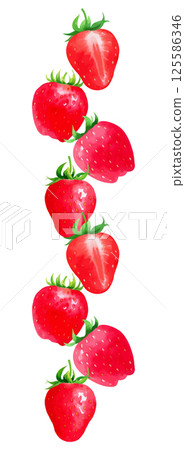 水彩草莓banner,框架插圖AI生成 水彩草莓banner,框架插圖AI生成 125586346