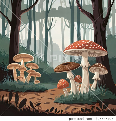 Large family of vector fly agarics 125586497