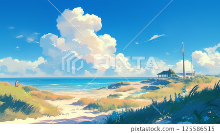 在可以看到大海的山上 125586515