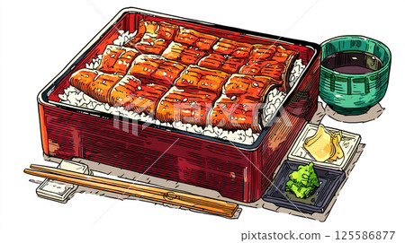 Grilled eel, Japanese food 125586877