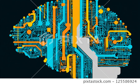 Artificial intelligence and digital brain fusion concept 125586924