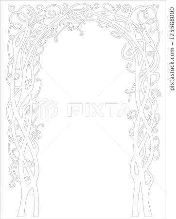 Silhouette arch of vine isolate pattern forging 125588000