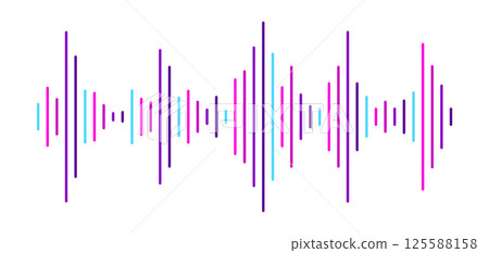 Musical sound wave. Music pulse audio element creative image. 125588158