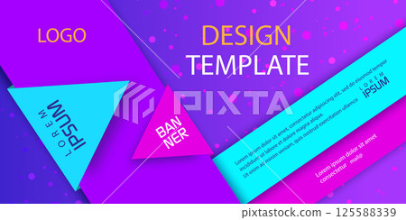 Abstract banner of geometric shapes . Bright business advertising .Futuristic Stylish Advertising . Abstract banner of geometric shapes . Bright business advertising .Futuristic Stylish Advertising . 125588339