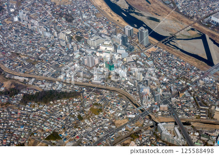 Aerial view of the area around Seiseki-Sakuragaoka Station on the Keio Electric Railway Aerial view of the area around Seiseki-Sakuragaoka Station on the Keio Electric Railway 125588498