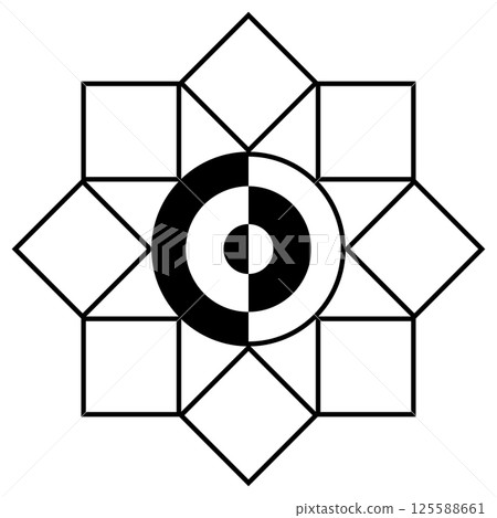 這是一個家族徽章。風車稱為太極符號。 這是一個家族徽章。風車稱為太極符號。 125588661