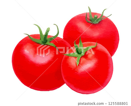 三個西紅柿的水彩插圖 - AI生成 125588801