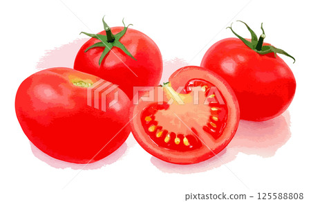 AI 生成的多幅番茄水彩插圖 AI 生成的多幅番茄水彩插圖 125588808