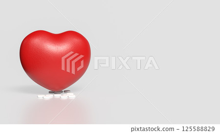 The Heart and drug for health or medical concept 3d Rendering. The Heart and drug for health or medical concept 3d Rendering. 125588829