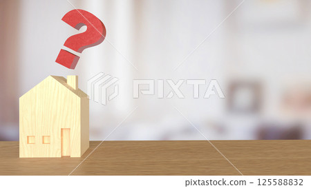 The House and question mark for real estate or property concept 3d rendering. The House and question mark for real estate or property concept 3d rendering. 125588832