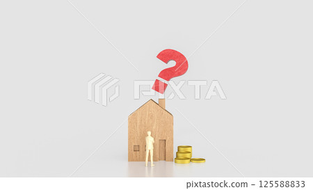 The House and question mark for real estate or property concept 3d rendering. 125588833