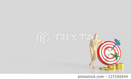 The Blue eye target and gold coins for Business concept 3d rendering. 125588844