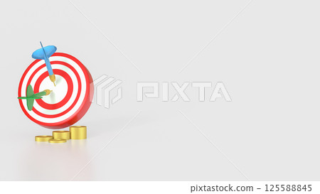 The Blue eye target and gold coins for Business concept 3d rendering. 125588845