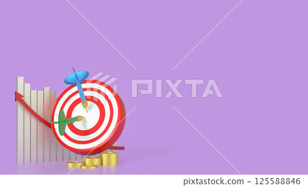 The  Target and gold coins for Business concept 3d rendering. 125588846