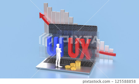 The UI and UX on notebook for website or application concept 3d rendering. 125588858